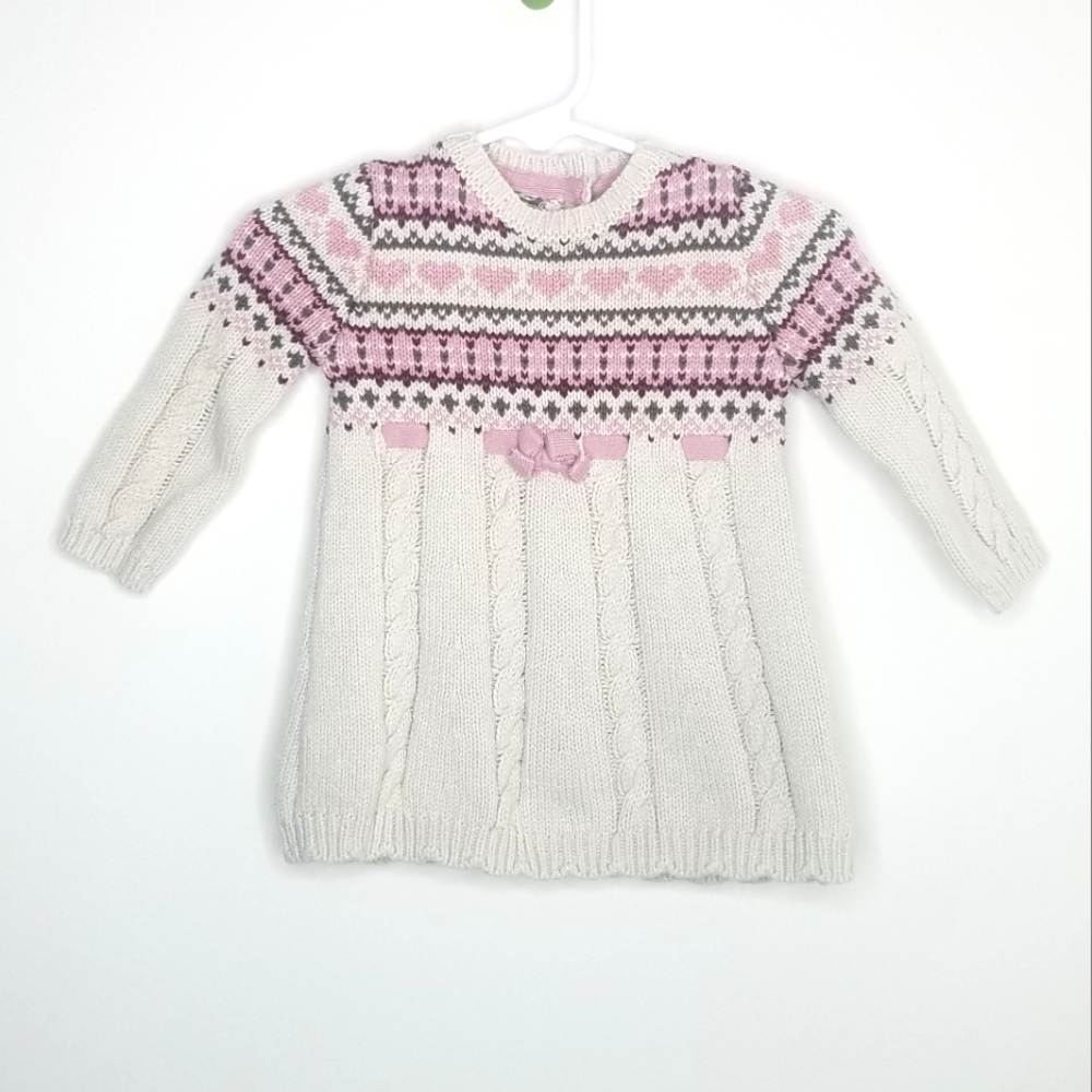 Catherine Malandrino Knit Heart Dress Long Sleeve 3-6m